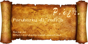 Porubszky Özséb névjegykártya